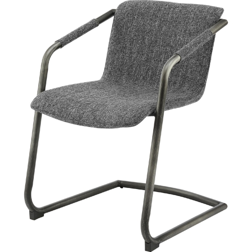 Indy Dining Chair in Dark Gray Fabric & Gray Steel (Set of 2)